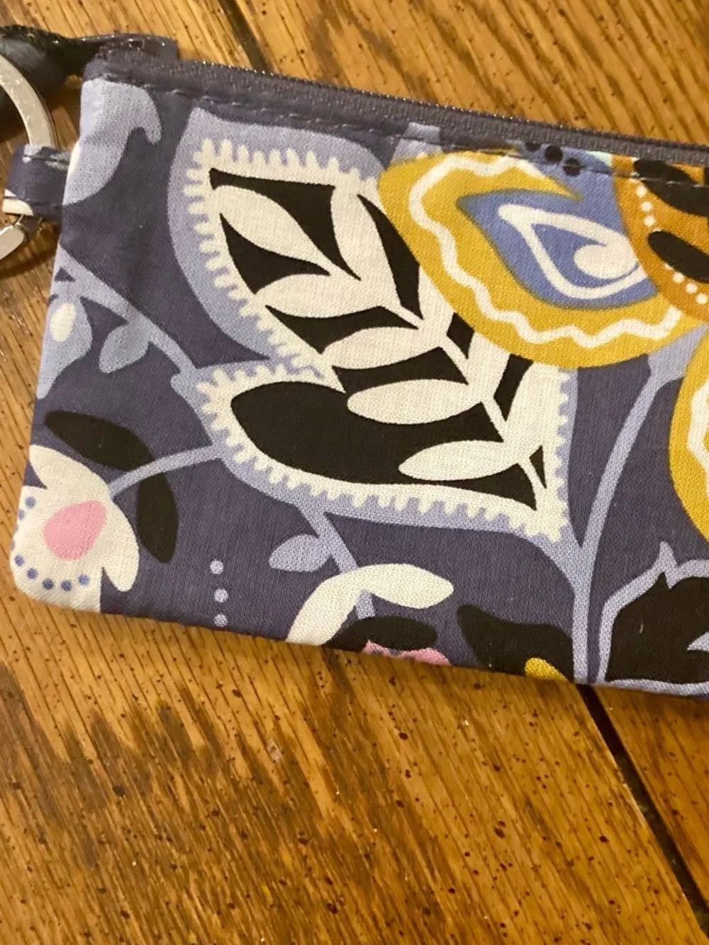 Vera Bradley Zip ID Card Case Keyring Charmont Meadow NWT
